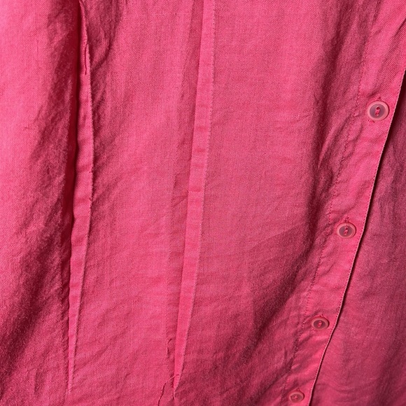 Lily moss pink button front linen top size Large - Picture 7 of 13